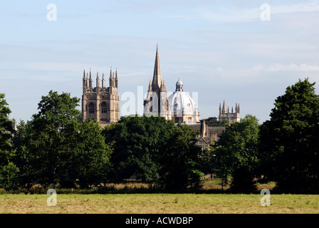 Merton College Chapel, St. Mary`s Church and Radcliffe Camera, Oxford, UK Stock Photo